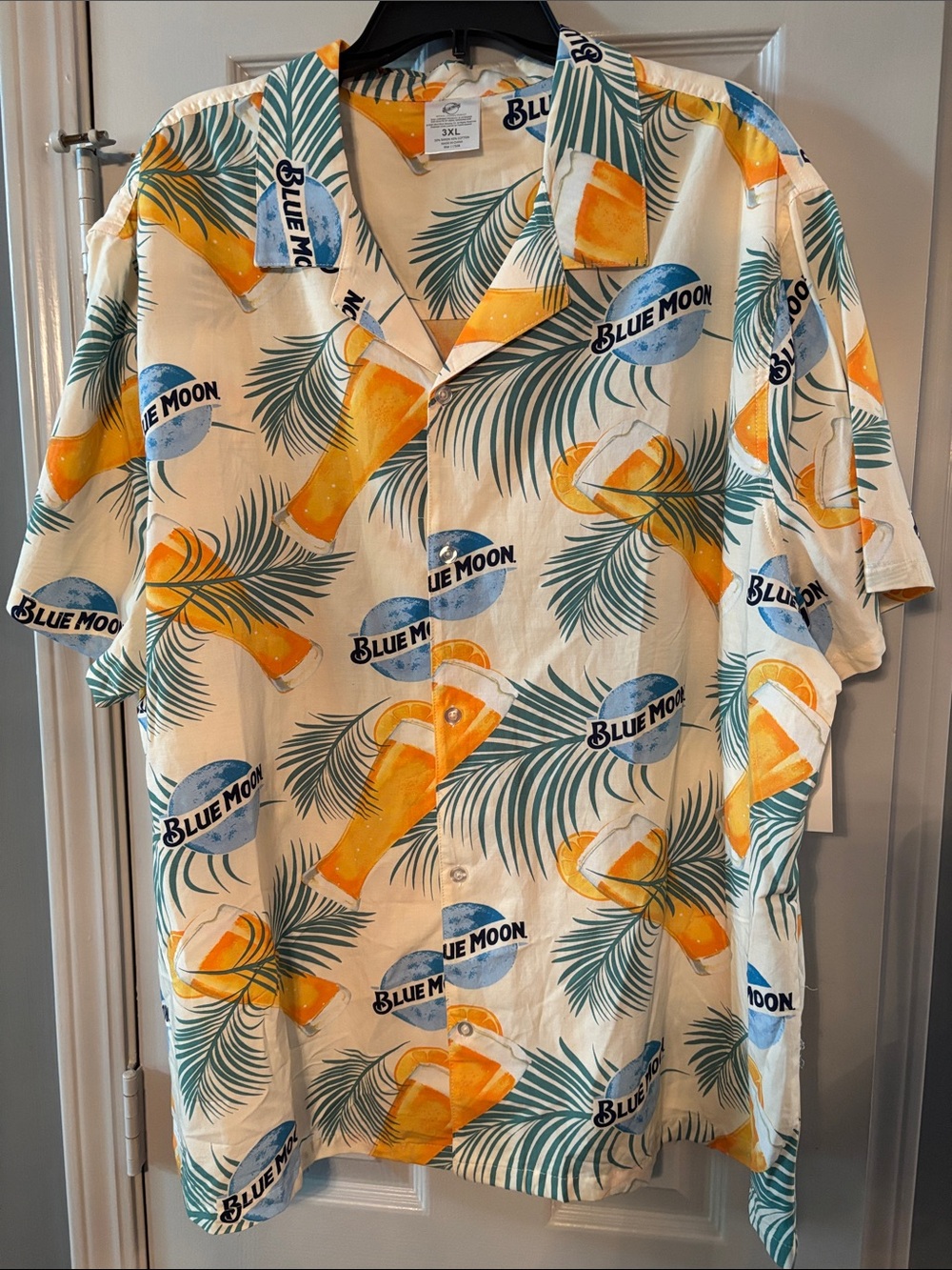 Blue Moon Short-Sleeve Tropical Hawaiian Button-Down Shirt NWT